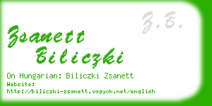 zsanett biliczki business card